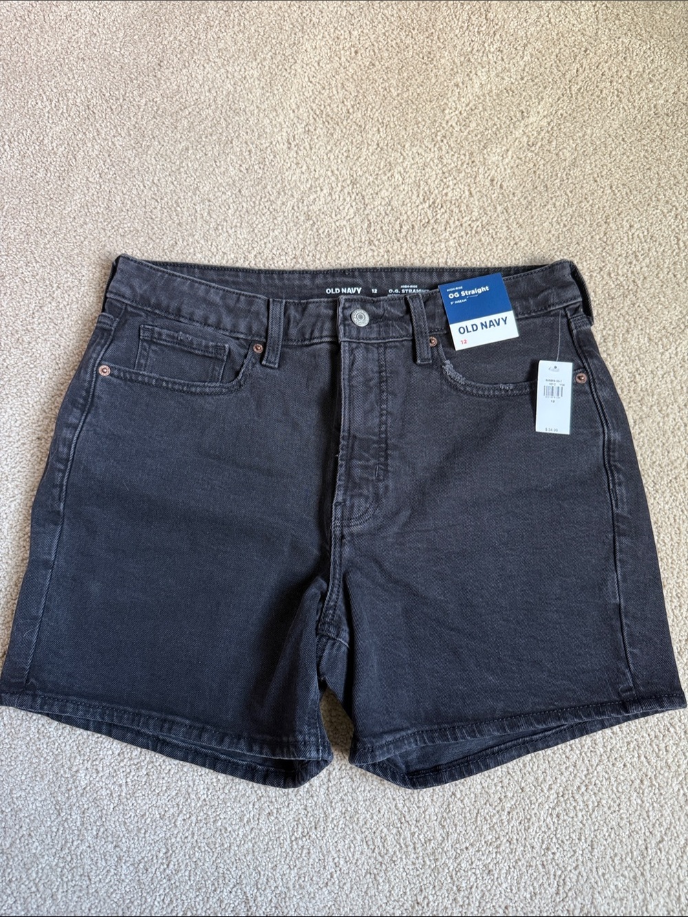 Old Navy Black Denim Jean Shorts - High Rise Straight